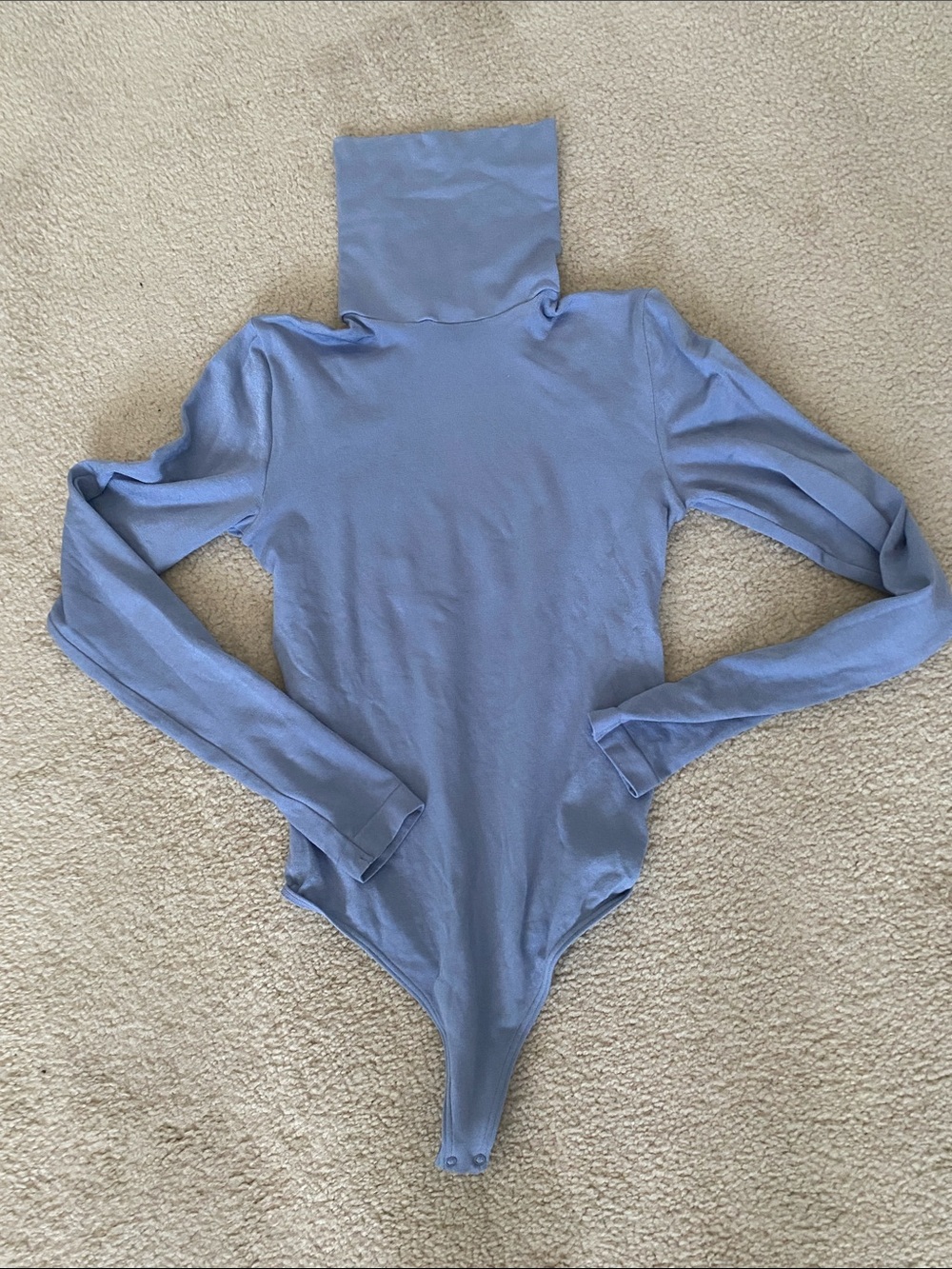 Wolford Colorado Light Blue Long-Sleeve Turtleneck Bodysuit